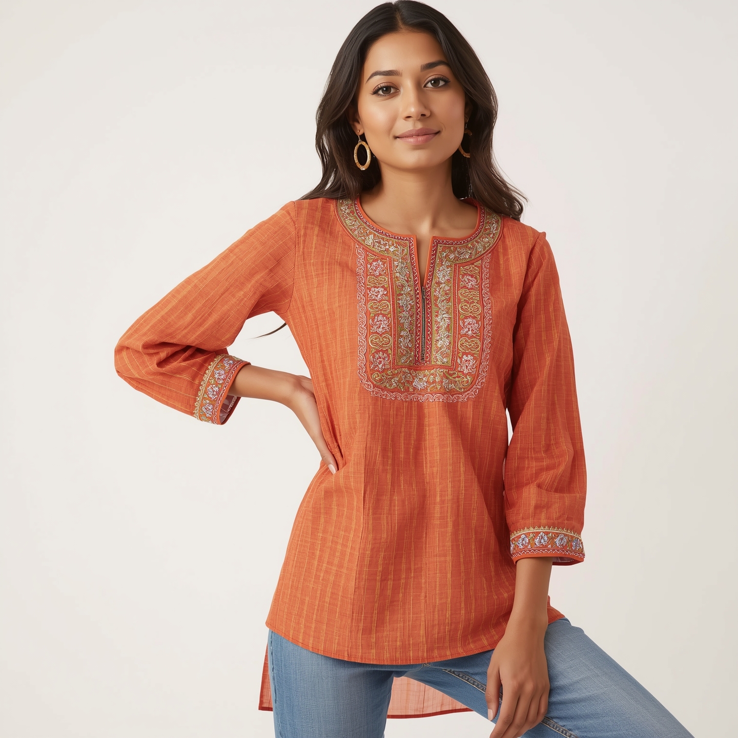 Ribbed cotton-blend top